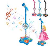 The Microphone Toy, 2026 New Kids Karaoke Machine Toys with Adjustable Stand, Flashing Stage Lights- Sing Musical Toy for Girls Boys Singing, Creative Play, Party Fun (Blue)
