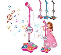 The Microphone Toy, 2026 New Kids Karaoke Machine Toys with Adjustable Stand, Flashing Stage Lights- Sing Musical Toy for Girls Boys Singing, Creative Play, Party Fun (Pink)