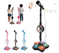The - - Microphone Toy, - - Microphone Toy, With Adjustable Stand, Built-In Music, Colorful Lights, And Echo Effects, Echo Microphones Toys, (Black)