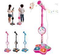 The - - Microphone Toy, - - Microphone Toy, With Adjustable Stand, Built-In Music, Colorful Lights, And Echo Effects, Echo Microphones Toys, (Pink)