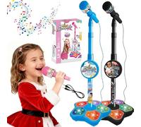 The Microphone Toy, New Upgrade Karaoke Machine with Music & Flashing Stage Lights, Microphone for Singing with Adjustable Stand, The Ultimate Birthday Gift for Girls and Boys (2pcs-3)