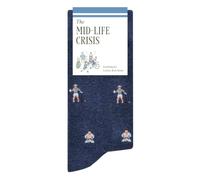 The Mid-Life Crisis Socks - Funny Novelty Men's Socks - Sports Gift for Men | 1 x Pair, Size 7-12, Navy, Premium Cotton Blend - Gift for Dad, Husband & Brother - 40th 50th Gift - The Athletic Gent