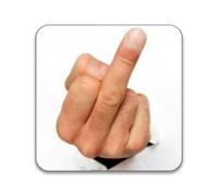 The Middle Finger Salute Pack of 10 Square Stickers - 55mm x 55mm