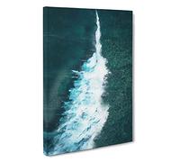 The Middle of The Wave Canvas Print | Gallery Wrapped 30mm Frame Wall Art | 30x20 inches | Ready to Hang | Modern Seascape Picture | Living Room Bedroom Lounge Office