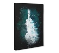 The Middle Of The Wave Paint Splash Modern Canvas Wall Art Print Ready to Hang, Framed Picture for Living Room Bedroom Home Office Décor, 24x16 Inch (60x40 cm)