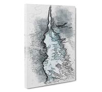 The Middle of the Wave Sketch Canvas Print | Gallery Wrapped 30mm Frame Wall Art | 30x20 inches | Ready to Hang | Coastal Seascape Picture | Living Room Bedroom Lounge Office