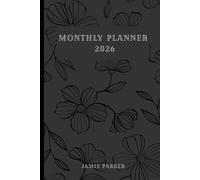 The Midnight Botanical 2026 Organizer: A dark, minimalist planner with elegant floral line art, featuring monthly and daily planning pages, contacts and reflection sections.