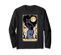 The Midnight Cat Halloween Tarot Card Costume Kitten Lover Long Sleeve T-Shirt