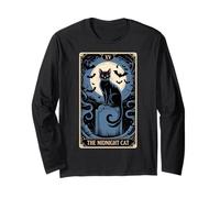 The Midnight Cat Halloween Tarot Card Costume Kitten Lover Long Sleeve T-Shirt