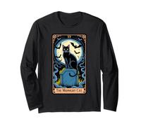The Midnight Cat Halloween Tarot Card Costume Kitten Lover Long Sleeve T-Shirt