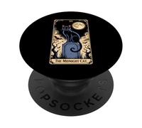 The Midnight Cat Halloween Tarot Card Costume Kitten Lover PopSockets Adhesive PopGrip