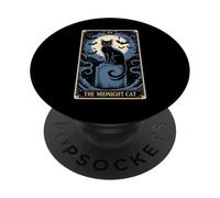 The Midnight Cat Halloween Tarot Card Costume Kitten Lover PopSockets Adhesive PopGrip