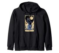 The Midnight Cat Halloween Tarot Card Costume Kitten Lover Zip Hoodie