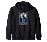 The Midnight Cat Halloween Tarot Card Costume Kitten Lover Zip Hoodie