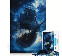 The Midnight Pirate Jigsaw Puzzles for Adults 1000 Piece Memory Boost Cozy Time Pattern Assembly Santa Wish List (38x52cm)