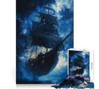 The Midnight Pirate Jigsaw Puzzles for Adults 1000 Piece Memory Boost Cozy Time Pattern Assembly Santa Wish List (38x52cm)