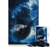 The Midnight Pirate Jigsaw Puzzles for Teenagers 1000 Brain Workout Toy Simple Fun Image Assembly Cherished Gift (50x75cm)