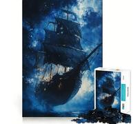 The Midnight Pirate Jigsaw Puzzles for Teenagers 1000 Brain Workout Toy Simple Fun Image Assembly Cherished Gift (50x75cm)