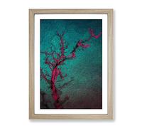 The Midnight Tree In Abstract Modern Framed Print | A3 Oak Framed Wall Art | Ready to Hang | Abstract Floral Picture | Living Room Bedroom Lounge Office