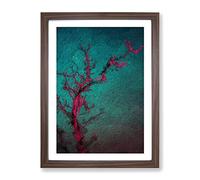 The Midnight Tree In Abstract Modern Framed Print | A3 Walnut Framed Wall Art | Ready to Hang | Abstract Floral Picture | Living Room Bedroom Lounge Office