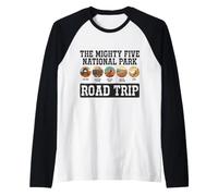 The Mighty Five National Parks Utah Road Trip Souvenir Raglan Baseball Tee