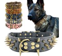 The Mighty Large Spiked Studded Dog Collar,Protect The Dog’s Neck from Bites. (Black L)- Fit Medium & Large Dogs