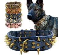 The Mighty Large Spiked Studded Dog Collar,Protect The Dog’s Neck from Bites. (Blue S)- Fit Medium & Large Dogs