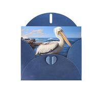 The Mighty Pelican Blue Patterns greeting card 6x4 inches with envelope, covering birthdays, weddings and other occasions