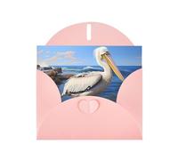 The Mighty Pelican Pink Patterns greeting card 6x4 inches with envelope, covering birthdays, weddings and other occasions