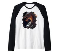 The mightyest Dragon Knight in fire Raglan Baseball Tee