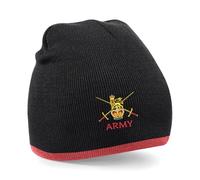 The Military Store British Army Beanie Hat (Black/Red)