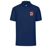 The Military Store Merchant Navy Embroidered Polo Shirt, Navy, 2X Large