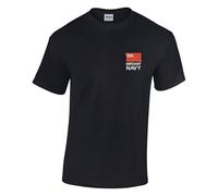 The Military Store Merchant Navy Embroidered T-Shirt, Black, 5X Large