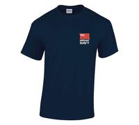 The Military Store Merchant Navy Embroidered T-Shirt, Navy, 5X Large