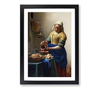 The Milkmaid by Johannes Vermeer Framed Print | A2 Black Framed Wall Art | Ready to Hang | Modern Historical Picture | Living Room Bedroom Lounge Office