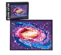The Milky Way Galaxy Building Kit for Adults, 2200 Pcs Wall Art Micro Mini Building Blocks, DIY Universe Galaxy Pixel Art Decor with Stand, Unique Space Collection Gift for Teens 14+
