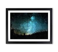 The Milky Way Over Switzerland By In Abstract Modern Art Framed Wall Art Print, Ready to Hang Picture for Living Room Bedroom Home Office Décor, Black A3 (46 x 34 cm)