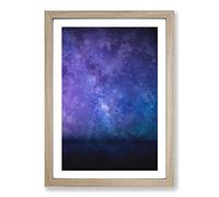 The Milky Way Stars Above Malta Painting Framed Print | A2 Oak Framed Wall Art | Ready to Hang | Modern Space Picture | Living Room Bedroom Lounge Office