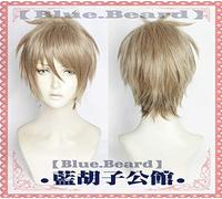 The Millionaire Detective Balance:UNLIMITED Haru Kato Cosplay Wig Linen Gold Short Synthetic Hair Wig+Wig Cap Sky Blue
