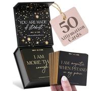 THE MINDFUL COLLECTIVE Prosperity Affirmation Cards, 50 Pieces, Black