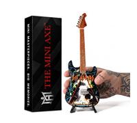 The Mini Axe Miniature Guitar Replica Def Leppard, 10 Inch (Hysteria) | 1:4 Scale Detail with Maple-Style Neck, Realistic Fretboard, Tuning Pegs, Hardware Accents, Display Stand & Gift Box Included