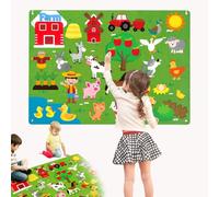 The Minifarm - Felt Farm Board, DIY Farm Animals Story Set for Wall Hanging, Montessori-style Minifarm Felt play, Infinite Combinations, Strengthening Motor Skills, Focus, and Creativity (A)