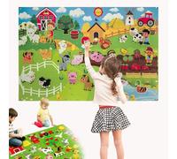 The Minifarm - Felt Farm Board, DIY Farm Animals Story Set for Wall Hanging, Montessori-style Minifarm Felt play, Infinite Combinations, Strengthening Motor Skills, Focus, and Creativity (D)