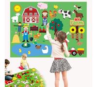 The Minifarm - Felt Farm Board, DIY Farm Animals Story Set for Wall Hanging, Montessori-style Minifarm Felt play, Infinite Combinations, Strengthening Motor Skills, Focus, and Creativity (C)