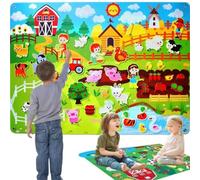 The Minifarm - Felt Farm Play Boards, 41x30 Inch Farm Animals Felt Story Board Set, Farmhouse Busy Boards Early Learning Interactive Play Kit Wall Hanging for Kids Christmas Gift (B)