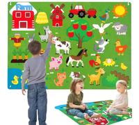 The Minifarm - Felt Farm Play Boards, 41x30 Inch Farm Animals Felt Story Board Set, Farmhouse Busy Boards Early Learning Interactive Play Kit Wall Hanging for Kids Christmas Gift (A)