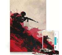 The Minimalism Soldier for Adults 1000 Piece Jigsaw Puzzle Pure Logic Toy Peaceful Time Sharp Cut Heartfelt Gift (38x26cm)