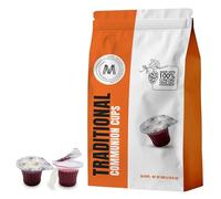 The Miracle Meal Pre-Filled Communion Cups & Wafer Set - Bag of 50 - Travel Pack | Prepackaged Holy Communion Bread & 100% Concord Grape Juice | Ready to Serve for Churches & Fellowship Gatherings