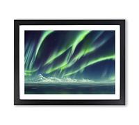 The Miraculous Aurora Borealis Framed Print | A4 Black Framed Wall Art | Ready to Hang | Modern Landscape Picture | Living Room Bedroom Lounge Office