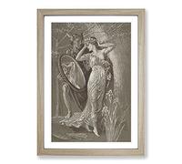 The Mirror of Venus by Walter Crane Framed Print | A2 Oak Framed Wall Art | Ready to Hang | Modern Animal Picture | Living Room Bedroom Lounge Office